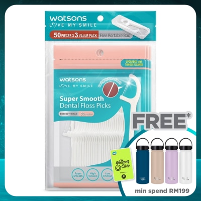 WATSONS Super Smooth Round Thread Dental Floss  50SX3Bags