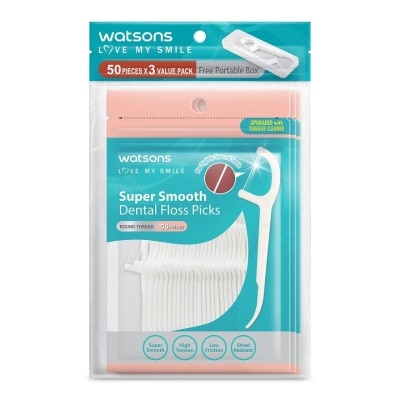 WATSONS Super Smooth Round Thread Dental Floss  50SX3Bags