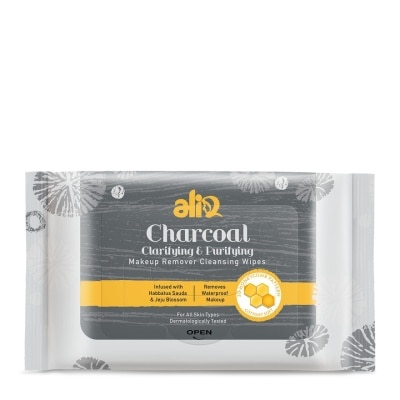 ALIA Charcoal Makeup Remover Cleansing Wipes 30s