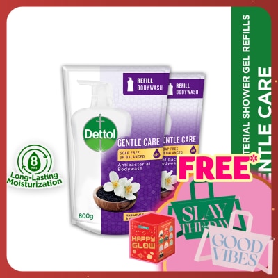 DETTOL Body Wash Gentle Care Habbatus Sauda & White Jasmine Refill Value Pack 800g x2