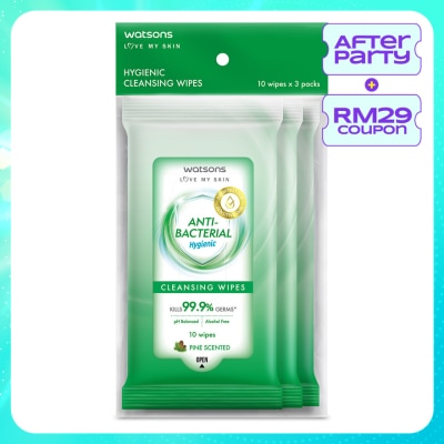 WATSONS Antibacterial Cleansing Wipes 10S X 3