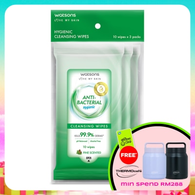 WATSONS - Antibacterial Cleansing Wipes 10S X 3