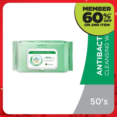 WATSONS Antibacterial Cleansing Wipes 50S