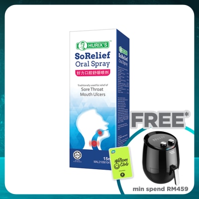 HURIX'S SoRelief Oral Spray (Sore Throat, Mouth Ulcers) 15ml