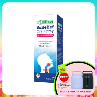 HURIX'S - SoRelief Oral Spray (Sore Throat, Mouth Ulcers) 15ml
