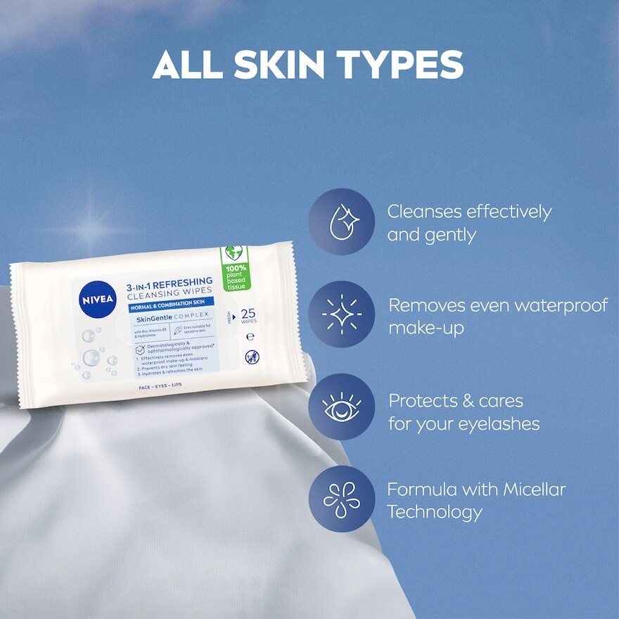 3 In 1 Refreshing Cleansing Wipes 25s
