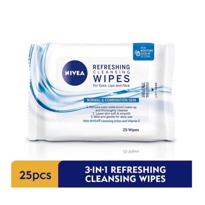 NIVEA 3 In 1 Refreshing Cleansing Wipes 25s