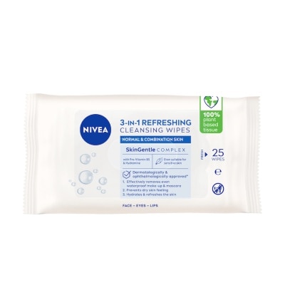 NIVEA 3 In 1 Refreshing Cleansing Wipes 25s