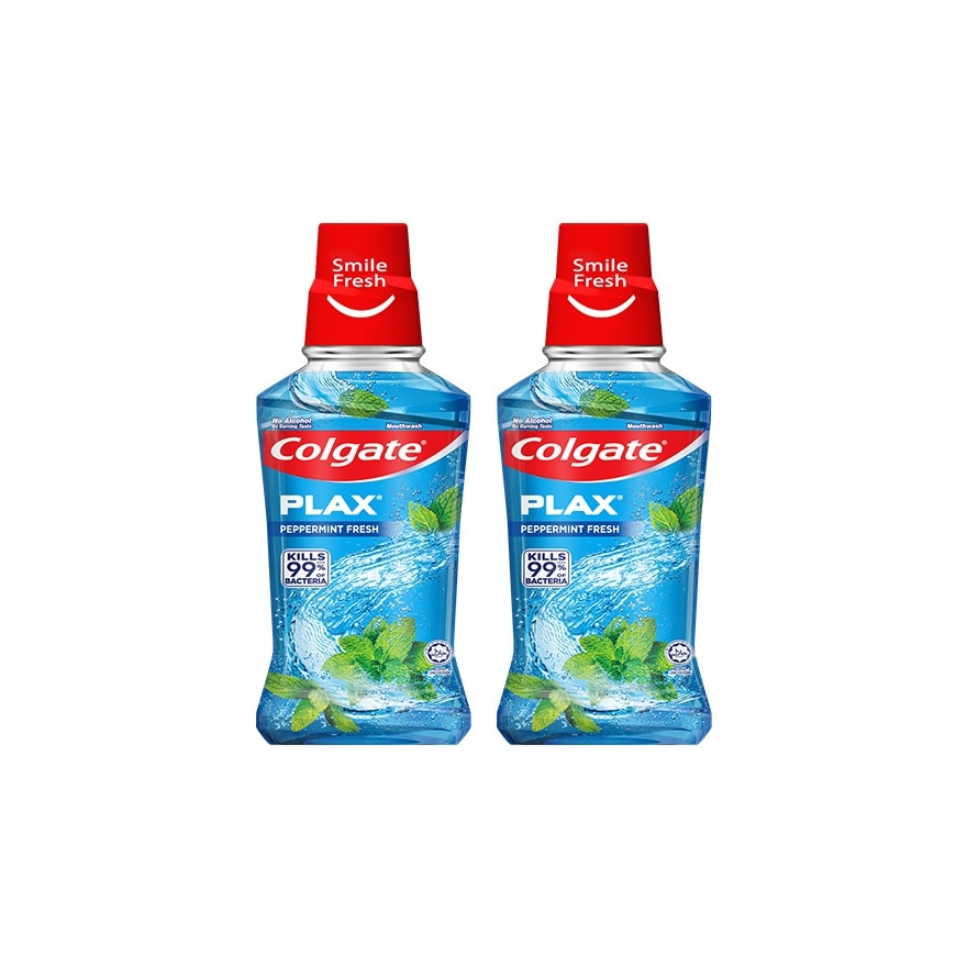 Colgate Plax Peppermint Mouthwash Valuepack Eliminate 99.9% Bacteria 250mlx2
