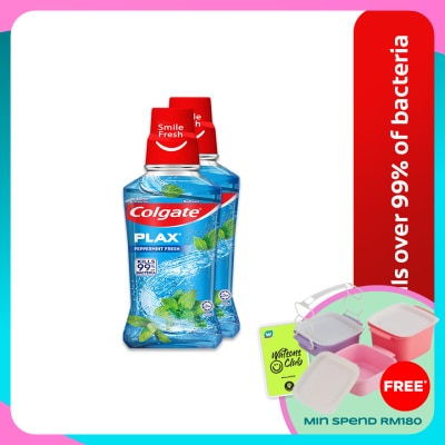 COLGATE Colgate Plax Peppermint Mouthwash Valuepack Eliminate 99.9% Bacteria 250mlx2