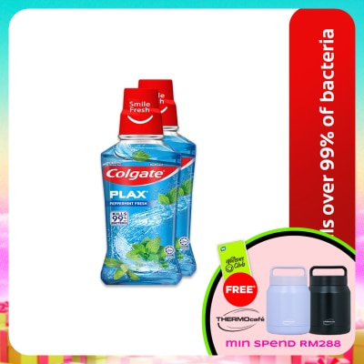 COLGATE - Colgate Plax Peppermint Mouthwash Valuepack Eliminate 99.9% Bacteria 250mlx2