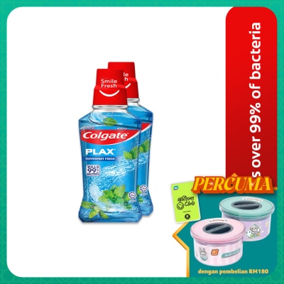 COLGATE Colgate Plax Peppermint Mouthwash Valuepack Eliminate 99.9% Bacteria 250mlx2