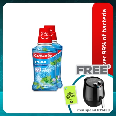 COLGATE Colgate Plax Peppermint Mouthwash Valuepack Eliminate 99.9% Bacteria 250mlx2