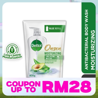 DETTOL Body Wash Refill Onzen Moisturizing Aloe Vera & Avocado 800ml