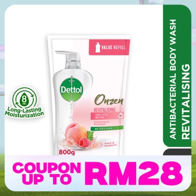 DETTOL Body Wash Refill Onzen Revitalising Peach & Raspberry 800ml