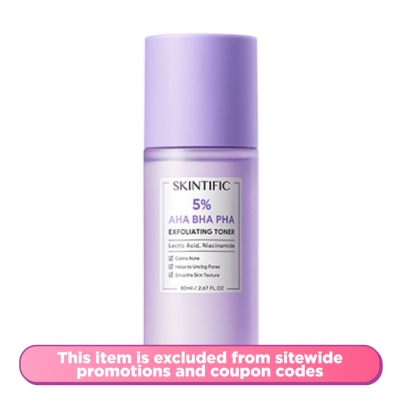 SKINTIFIC 5% AHA/BHA Exfoliating Toner 80ml