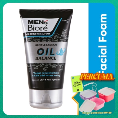 MEN'S BIORE - Men'S  Facial Foam Oil Balance 100g Face Wash