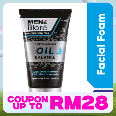 MEN'S BIORE Men'S  Facial Foam Oil Balance 100g Face Wash