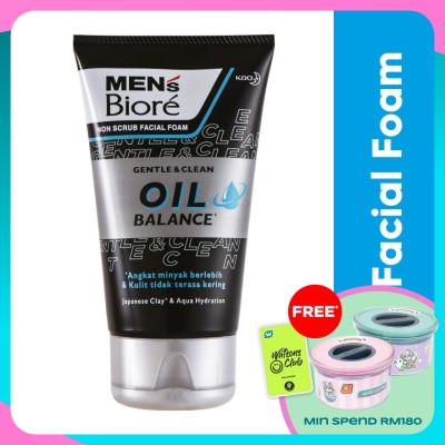 MEN'S BIORE Men'S  Facial Foam Oil Balance 100g Face Wash
