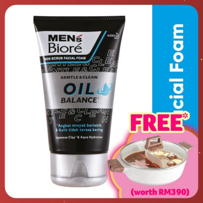 MEN'S BIORE Men'S  Facial Foam Oil Balance 100g Face Wash