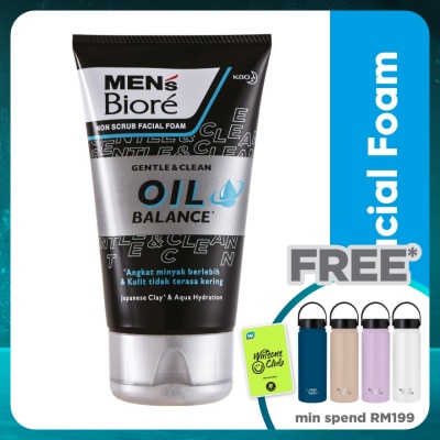 MEN'S BIORE Men'S  Facial Foam Oil Balance 100g Face Wash