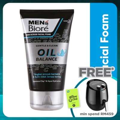 MEN'S BIORE Men'S  Facial Foam Oil Balance 100g Face Wash