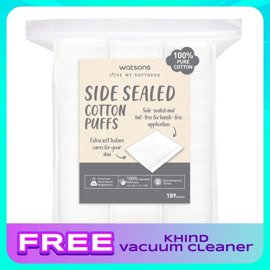Side Sealed Cotton Puffs 189s