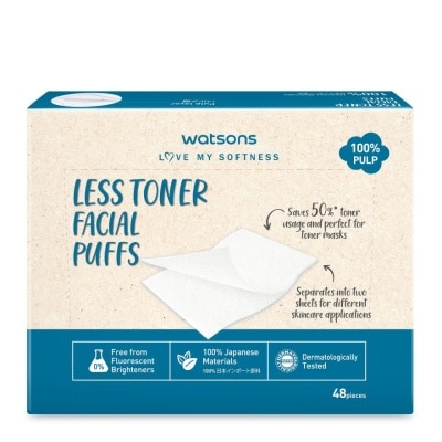 WATSONS Less Toner Facial Puffs 48s