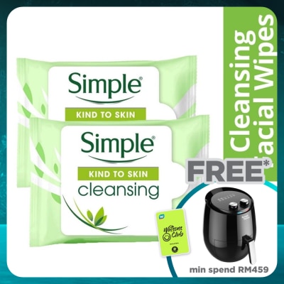 SIMPLE Kind to Skin Cleansing Facial Wipes 25's Twin Pack