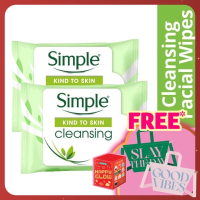 SIMPLE Kind to Skin Cleansing Facial Wipes 25's Twin Pack