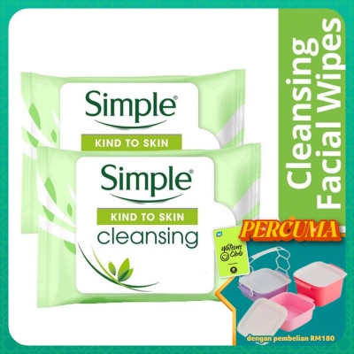 SIMPLE - Kind to Skin Cleansing Facial Wipes 25's Twin Pack