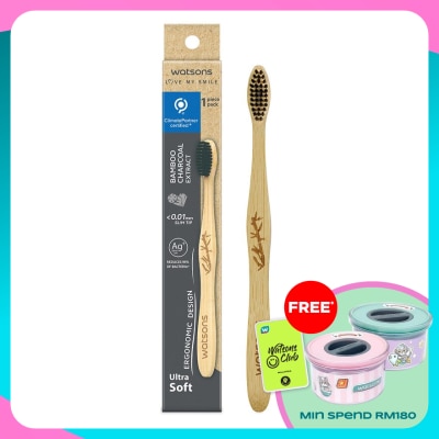 WATSONS Charcoal Bamboo Toothbrush (Ultra Soft) 1'S
