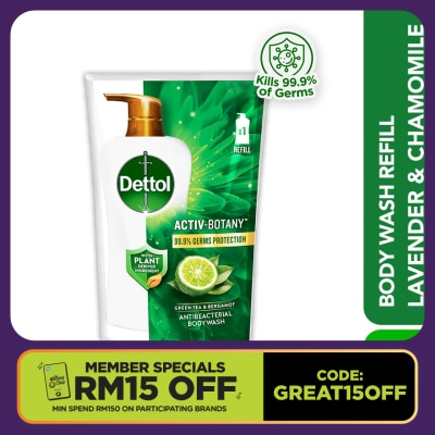 DETTOL Body Wash Refill Activ-Botany Green Tea & Bergamot 720ml