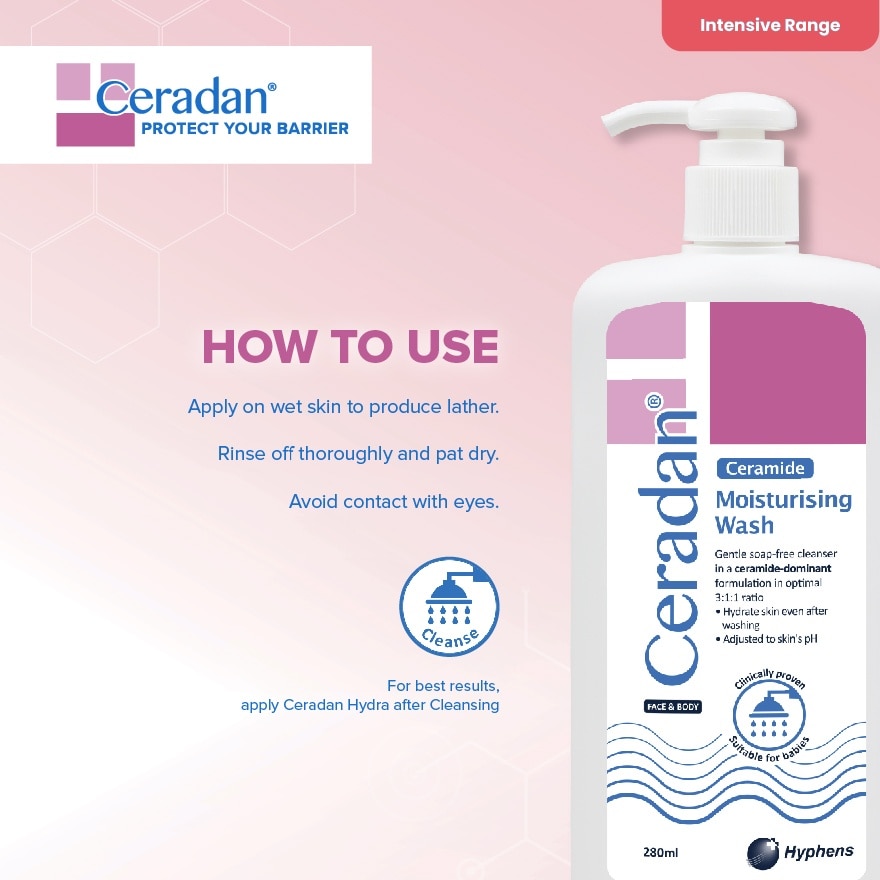 Moisturizing Wash For Face & Body 280ml (EXP: 11/2026)