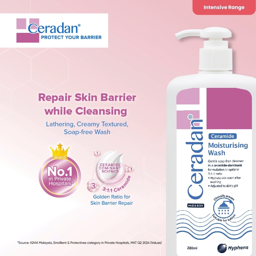 Moisturizing Wash For Face & Body 280ml (EXP: 11/2026)