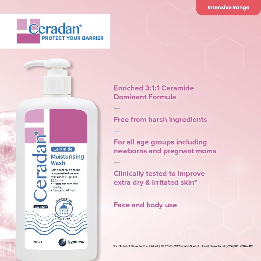 Moisturizing Wash For Face & Body 280ml (EXP: 11/2026)