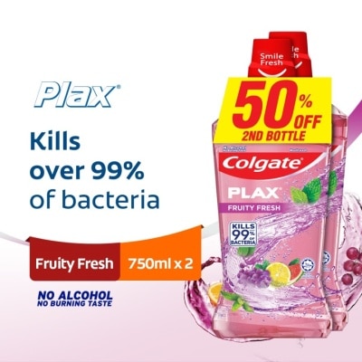 COLGATE Plax MouthWash Fruity Fresh 2X750ML