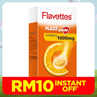 FLAVETTES Effervescent Vitamin C 1000mg Orange 30's
