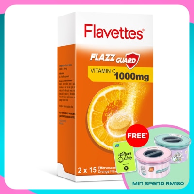 FLAVETTES Effervescent Vitamin C 1000mg Orange 30's