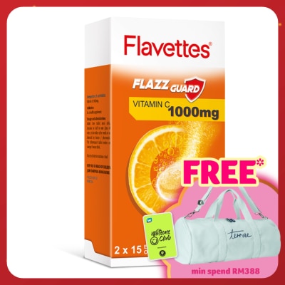 FLAVETTES Effervescent Vitamin C 1000mg Orange 30's