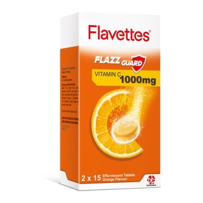 FLAVETTES Effervescent Vitamin C 1000mg Orange 30's