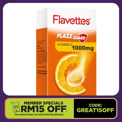 FLAVETTES Effervescent Vitamin C 1000mg Orange 30's
