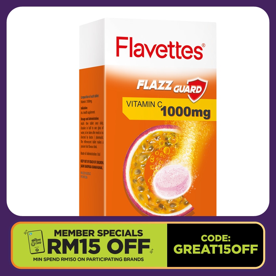 Effervescent Vitamin C 1000mg Passion Fruits 30's
