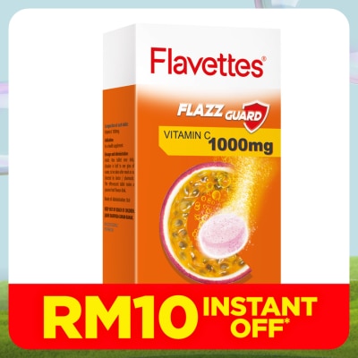 FLAVETTES Effervescent Vitamin C 1000mg Passion Fruits 30's