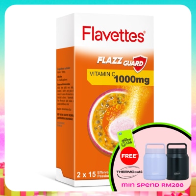 FLAVETTES - Effervescent Vitamin C 1000mg Passion Fruits 30's