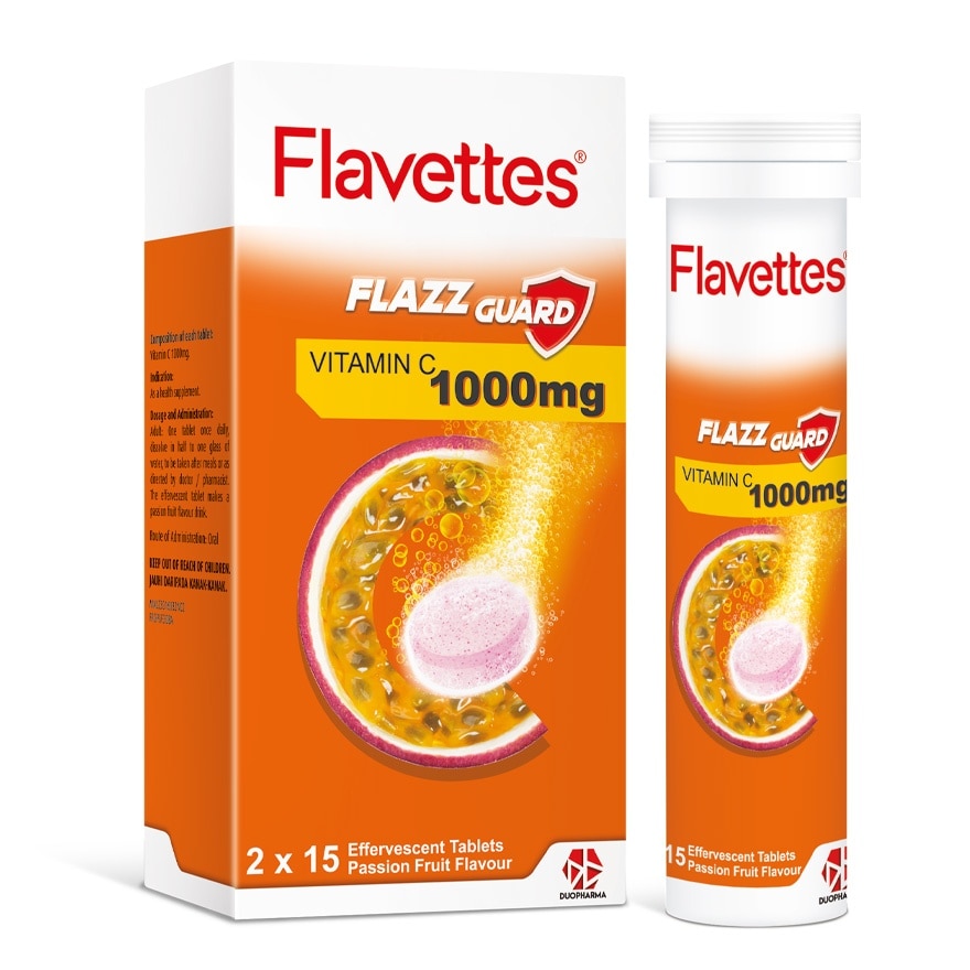 Effervescent Vitamin C 1000mg Passion Fruits 30's