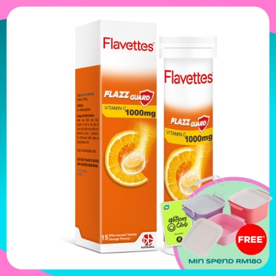 FLAVETTES Effervescent Vitamin C 1000mg Orange 15's