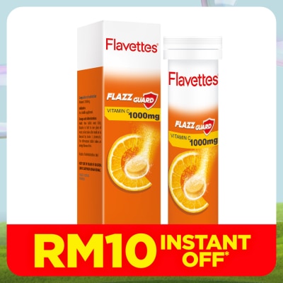 FLAVETTES Effervescent Vitamin C 1000mg Orange 15's