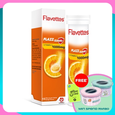 FLAVETTES Effervescent Vitamin C 1000mg Orange 15's