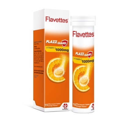 FLAVETTES Effervescent Vitamin C 1000mg Orange 15's
